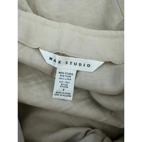 Max Studio Women's Cream linen Pants Size Small - Picture 3 of 5